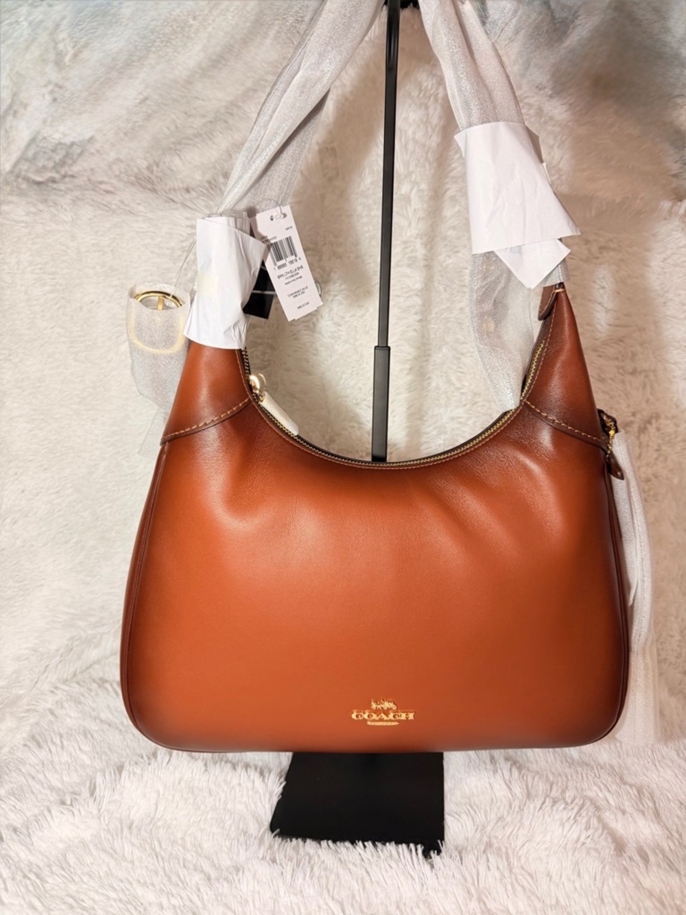 Coach Ella Shoulder Bag in Gold/ Redwood NWT